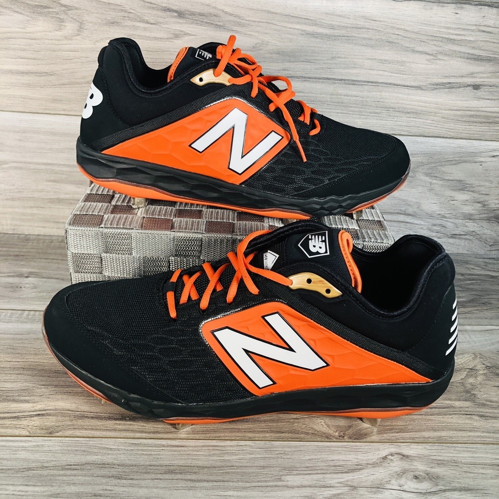 New Balance 3000 V4 Baseball Cleats Men 15 Orange Black Metal Cleats Shoes NEW